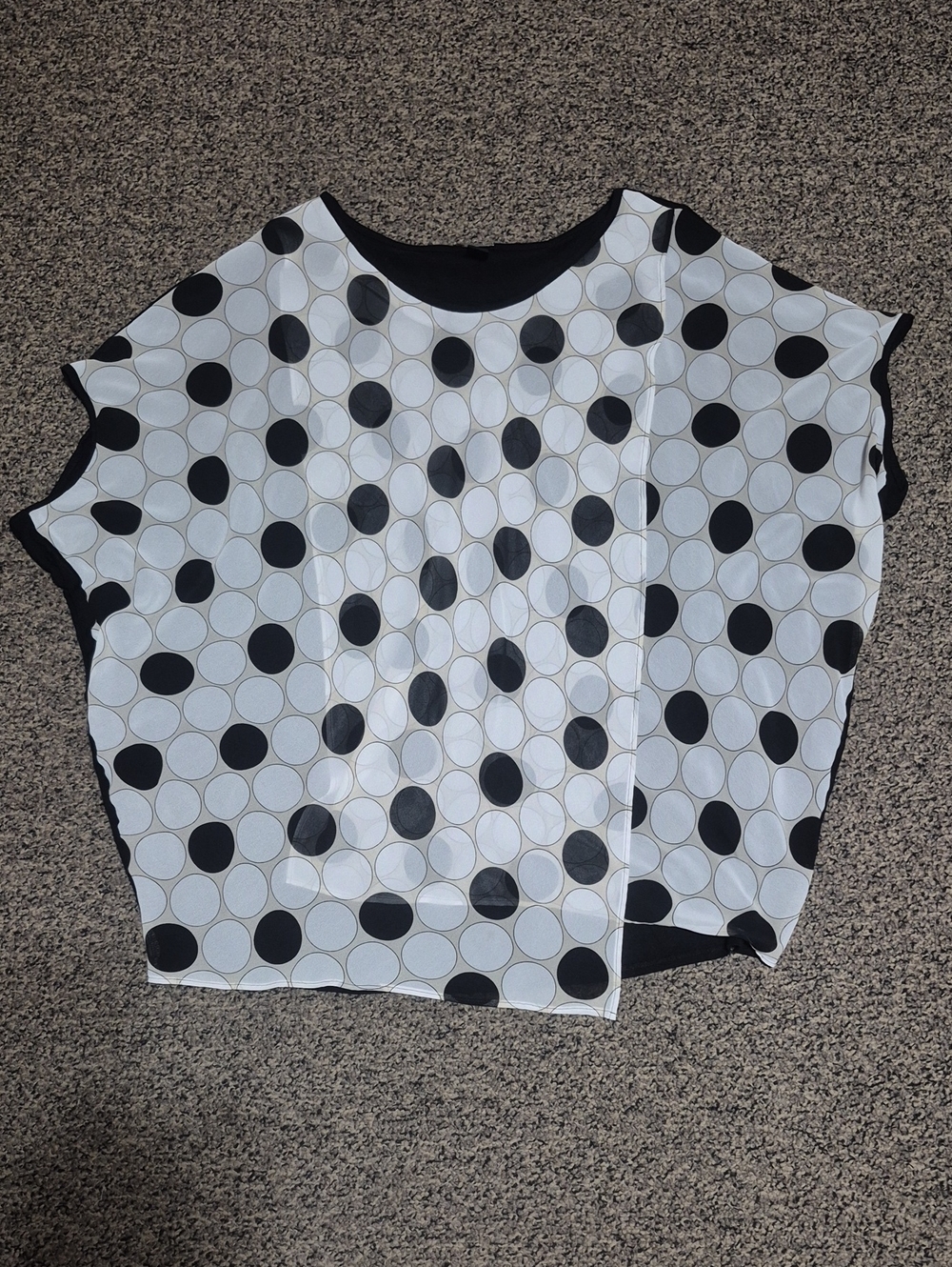 Black Label By Chico's Black and White Polka Dot Layered Tunic